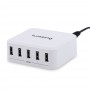 caricatore da scrivania 5 porte usb Lumsing (bianco)